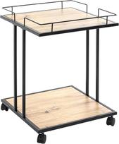 HAKU Möbel Šoninis staliukas ant ratukų Ąžuolas Juoda MDF Melaminas Metalas Matmenys W 45 cm x H 60 cm x D 45 cm Stilius: Modernus