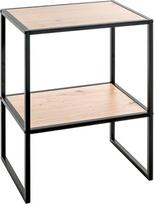 HAKU šoninis staliukas Ąžuolo šviesiai juodas MDF viršus Metalinis rėmas Kavos staliukas Mažas Matmenys W 45 x H 60 x D 35 cm Stilius: Modernus