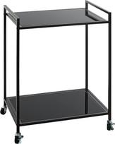 HAKU šoninis staliukas ant ratukų Juodas metalinis staliukas Saugus stiklas 5 mm Matmenys W 50 x H 69 x D 36 cm Stilius: Modernus