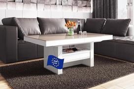HLU-111 Kavos staliukas Cappuccino Aukšto blizgesio baltas Aukšto blizgesio ištraukiamas reguliuojamo aukščio 120 x 170 cm stalčius Modernus svetainės stalas Valgomojo stalas Šoninis stalas Sofos stalas Erdvės taupymas Aukštos kokybės svetainė