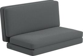 HOMCOM 3-in-1 sulankstoma sofa-lova su lovos funkcija, aksominė išvaizda, sulankstoma svečių lova, sulankstomas čiužinys, grindų kėdė svetainei, miegamajam, tamsiai pilka