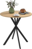 HOMCOM apvalus valgomojo stalas 2 sėdimoms vietoms Skersmuo 80 cm Pramoninio stiliaus virtuvės stalas su plieninėmis kojelėmis valgomajam, virtuvei, namų biurui Ąžuolas