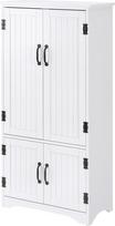HOMCOM Virtuvės bufetas Šiuolaikinė virtuvės spintelė Multi Shelf 2 spintelės 3 lentynos MDF medžio drožlių plokštė Balta