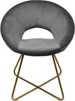 Home Deluxe - Velvet, Velvetas, Valgomojo kėdės, Spalva: Spalva: pilka, užvalkalas: Spalva: aksomo audinys, rėmas: Auksinis, milteliniu būdu dengtas metalas, maks. 120 kg, Apvali kėdė, Virtuvės kėdė, Svetainės kėdė, Minkšta kėdė