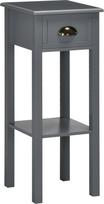 HOMCOM modernaus stiliaus staliukas su stalčiumi ir laikymo lentyna Naktinis staliukas svetainei, miegamajam 30 x 30 x 75 cm Pilka spalva