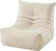 HOOBRO "Caterpillar Bean Bag" kėdė su atminties putų užpildu, grindų sofa su frotiniu rankšluosčių audiniu, surinkti nereikia, skirta svetainei, miegamajam, studijoms, balkonui, smėlio spalvos EBE04SO01