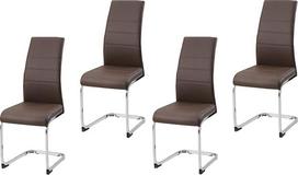 HTI living SallyC PU Brown Cantilever valgomojo kambario kėdė iš dirbtinės odos 4 dalių