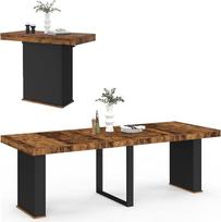 IDMarket - "Eden" išplečiamas konsolinis stalas 10 žmonių 235 cm Medžio efektas, senstelėjęs ir juodas
