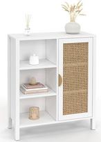 IDMarket - EDHEN Spinta su 3 lentynomis ir spintele 70 cm balta su tinkleliu
