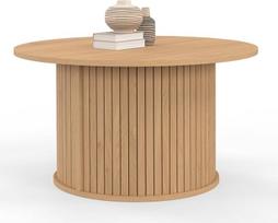 IDMarket - Juliette Apvalus kavos staliukas 70 cm skersiniai Mediena Ąžuolas