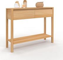 IDMarket - Konsolė su 2 stalčiais "Toscane" 1 lentyna "Teak Effect