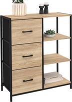 IDMarket - Šoninis bufetas su 3 stalčiais ir lentynomis 70 cm "Utah Industrial Design