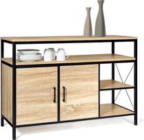 IDMarket - Žemas staliukas su 2 durimis 100 cm Detroit Industrial Design