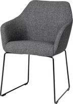 IKEA TOSSBERG valgomojo kėdė, minkšta, su porankiais, biurui ir valgomajam, šalto putplasčio paminkštinimas, 100 % perdirbtas poliesteris, metalinė juoda / šauniai tamsiai pilka, 63 x 57 x 48 cm, 11,6 kg