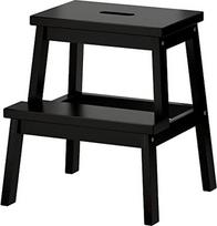 IKEA BEKVÄM - Patikima kasdienė laiptelinė taburetė vaikams, medinė, juoda, 50 cm