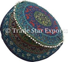 Indija Mandala Puff dangtelis, etninės medvilnės Pouf pagalvėlė, dekoratyvinis Osmanų kojos, Hippie grindų Pouffe Boho Decor Pattern4