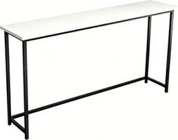 Industrieller Konsolentisch, schlanker Beistelltisch mit Metallgestell, moderner Sofatisch für Eingangsbereich, Wohnzimmer und Flur(White,140x20x80cm)