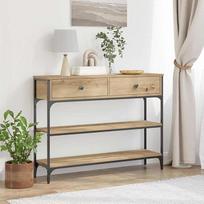 Industrieller Konsole-Tisch Artisan-Eiche Holzwerkstoff Stahl Wohnzimmer Deko Model863512