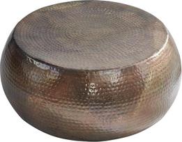invicta INTERIOR Rankų darbo orientacinis kavos staliukas 80 cm deginto vario kalto dizaino svetainės staliukas