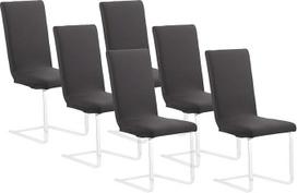 Infactory 6 tempiamų kėdžių užvalkalų su atlošu rinkinys, Oeko-Tex® Standard 100, juodos spalvos (kėdžių užvalkalai, kėdžių užvalkalai tempiami, be)