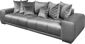 invicta INTERJERAS Elegancija Elegantiška XXL sofa 285 cm Sidabrinis pilkas aksomas su pagalvėlėmis Didelė sofa