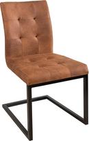invicta INTERJERAS riess-Ambiente.de Dizainas Konsolinė kėdė "Oxford Vintage Brown Iron Frame" Elegantiška valgomojo kėdė arba konferencijos kėdė