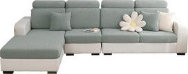 Įtempiamasis šezlongas Sofa Slipcover Sectional Sofa Slipcover L formos sofos dangtelis Minkštas L formos sofos su elastingu kraštu pakeitimas skalbiamas žalias šezlongas L dangtelis