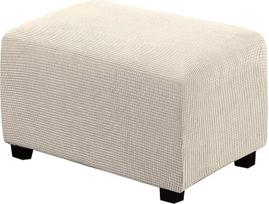Įtempimo Osmanų Slipcover Įtempimo sandėliavimo Osmanų Slipcover apsauga Spandex Elastinis stačiakampis kojos kėdė Sofa Slip dangtelis už kojų atramos kėdės baldai gyvenamajame kambaryje (natūralus, X-Large)