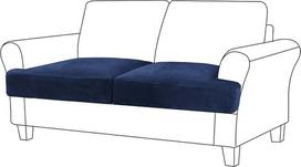 Įtempimo T sofos pagalvėlė padengti Velvet sofos sėdynės apima T-Couch pagalvėlė Slipcover su elastinėmis juostomis gyvenamasis kambarys (spalva: Navy, dydis: 2 sėdynės)