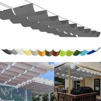 Įtraukiama markizė 1 x 4 m, pagaminta pagal išmatavimus Pergola markizė Reguliuojamas atspalvio dangtis 95% apsauga nuo UV spindulių ir atsparumas plyšimui, įskaitant tvirtinimo virves terasai / pavėsinei Tamsiai pilka