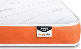 JAY-BE "Simply Kids" čiužinys be putų spyruoklių, plieninės spyruoklės, baltas/apelsininis, vienvietis