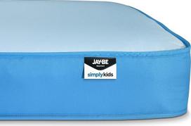 JAY-BE Simply Kids Vandeniui atsparus antibakterinis spyruoklinis čiužinys su plieninėmis spyruoklėmis ir hipoalerginėmis oro srauto skaidulomis, mėlynas, vienvietis