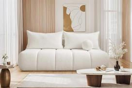 Kaiser Möbel - Sofa su miego funkcija ir lovos dėže, sofa su patalynės dėže, gyvenamoji zona, sulankstoma sofa, relaksacinė sofa, minkšta sofa, dekoratyvinė pagalvėlė, patogi sofa svetainei