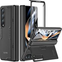 Kaiiecal Samsung Z Fold 4 korpusas: [paslėptas stovas] [belaidis įkrovimas] Viso korpuso vyrių apsauga Plonas korpusas Įmontuotas ekrano apsaugos telefono stovas, skirtas Samsung Galaxy Z Fold 4