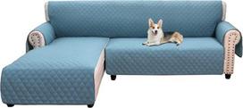 Kampinis sofos antklodės užvalkalas Vandeniui atsparus grįžtamasis 3 vietų šezlongas Galas Sofa Slipcover L formos sekcijos sofos dangteliai naminiams gyvūnams Baldų apsauga (L forma, pilkai mėlyna)