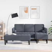 Kampinė L formos sofa 2 dalių tamsiai pilka 173 x 131 x 67 cm Velvetas