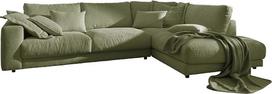 KAWOLA Didelė sofa Kampinė sofa Mega sofa Madeline Laidas Alyvuogių žalia Šezlongas Dešinė - Sofa Svetainė Didelė - Šiuolaikinė poilsio sofa
