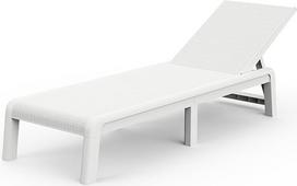 KETER "Palma" sodo gultas su 4 kryptimis reguliuojamu atlošu, sulankstomas sodo gultas, baltos spalvos, 187 x 58 x 29 cm, lengvai prižiūrimas, atsparus oro sąlygoms ir UV spinduliams