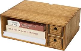 KIRIGEN medinis spausdintuvo organizatorius su 2 stalčiais, spausdintuvo stovas su saugykla, stalinis spausdintuvo stovas, biuro organizatorius (tamsiai rudas)
