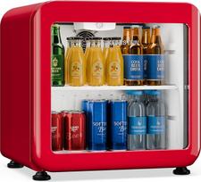 Klarstein Audrey Evo Getränkekekühlschrank 45 L - Getränkekühler mit Glastür, LED-Beleuchtung, einstellbare Temperatur 0-10 °C, leiser Betrieb