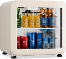 Klarstein Audrey Evo Getränkekekühlschrank 45 L - Getränkekühler mit Glastür, LED-Beleuchtung, einstellbare Temperatur 0-10 °C, leiser Betrieb