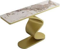 Konsolentisch für den Eingangsbereich, moderner Eingangstisch mit Metallbeinen, robuste und zuverlässige Konstruktion, Sofatisch, für Flur, Eingangsbereich, Foyer, Wohnzimmer (Gold A, 100 cm/39,4 Zol