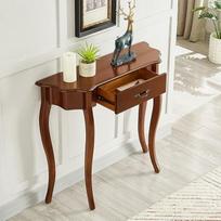 Konsolentisch Holz mit Schubladen Flurtisch Console Table Flurschrank Schmal Beistelltisch für Eingang Wohnzimmer Flur Büro Hinter dem Sofa (Cherry Color, 89cm/35in)