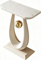 Konsolentisch mit Abgerundeten Ecken, Console Table mit Stabilem Fuß, Geeignet für Wohnzimmer und Flur(White,40x30x75CM/16x12x29IN)