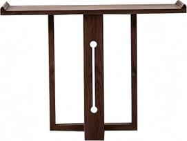 Konsolentisch mit Erhöhtem Kopfteil, Console Table mit Dreieckiger Stütze, Geeignet für Flur und Wohnzimmer(Brown,80x30x80CM/31x12x31IN)