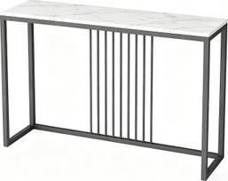 Konsolentisch mit Steinplattenplatte, Console Table mit Stabilem Gestell, Geeignet für Wohnzimmer und Flur(140x30x80CM/55x12x31IN)