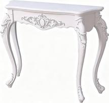 Konsolentisch Weiss, Console Table Flurtisch mit Geschnitzten Beinen für Wohnzimmer, Foyer und Schlafzimmer(Silver,77x25x86cm/30x10x34in)