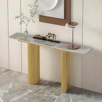 Konsolentisch, schmaler, Langer Eingangstisch für das Wohnzimmer, Konsolen-Akzenttisch, Sofatisch hinter Couch-Akzenttischen, platzsparend und einfach zu montieren (Gold B, 120 cm)