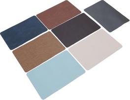 KUIDAMOS Leder-Tischset-Set, Langlebig, Hitzebeständig, Doppelseitige PU-Tischmatte für das Esszimmer, 7 Stück, rutschfeste, Wendbare Tischsets für Familientreffen in der Küche