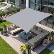 Kvadratinė 3,6 x 3,6 m dydžio, vandeniui atspari markizė nuo saulės, 95 % apsauga nuo UV spindulių, apsauga nuo lietaus, aukščiausios kokybės poliesterio markizė balkonui, terasai, sodui (šviesiai pilka)